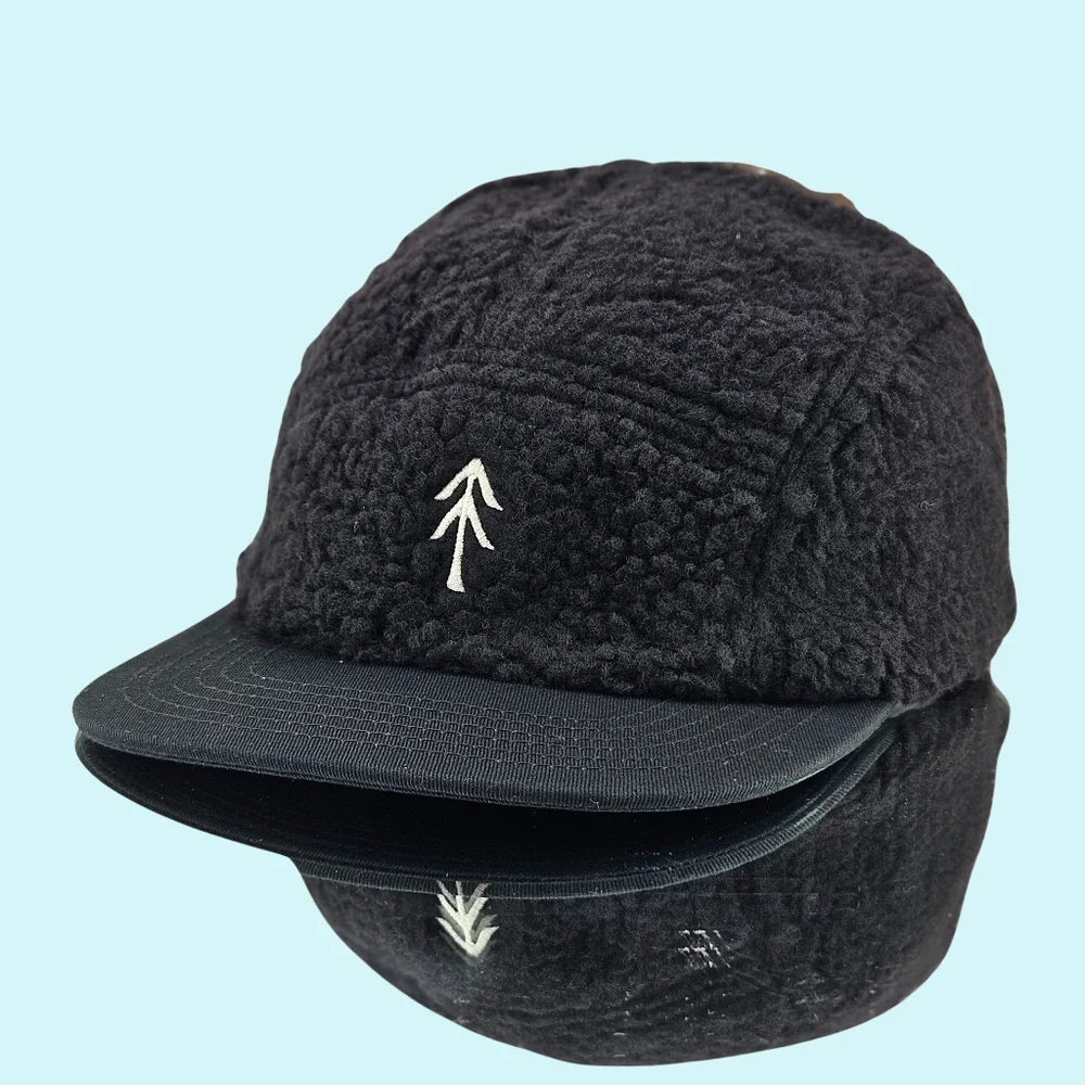 Parks Project Hat Cap Black Trail Crew 5 Panel Sherpa Fleece Hat Outdoor Hiking